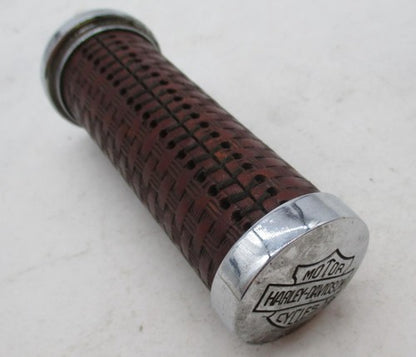 Harley Davidson Leather Waffle Weave Custom Wrapped Grip w/ "Norman" i