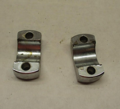 Pair of Harley Davidson Brake Clutch Control Chrome Handlebar Clamps