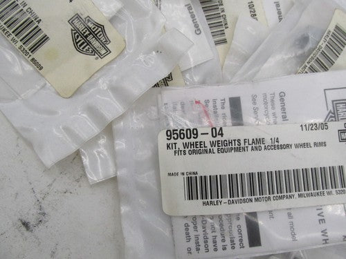 Lot of 14 Harley Davidson Genuine NOS Wheel Weights Flame 1/4 Kit 9560