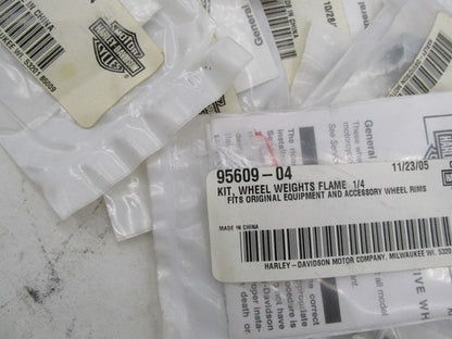 Lot of 14 Harley Davidson Genuine NOS Wheel Weights Flame 1/4 Kit 9560