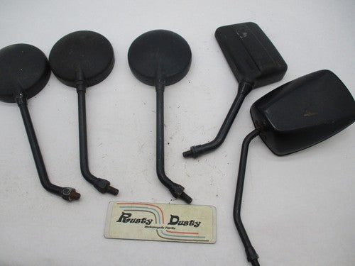 Mixed Lot of Vintage Motorcycle Mirrors Black Mixed Unmarked