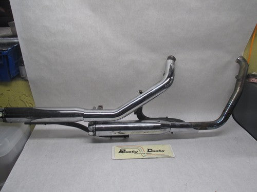 Harley Davidson Softail Rinehart Chrome Scalloped Exhaust System Assem