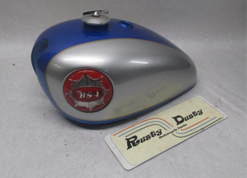 Original Repainted BSA Blue Silver Catalina Gas Fuel Tank Gold Star w/