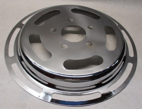 Harley Chrome Slotted Belt Drive Pully Insert Big Twins w/ OEM 70T pul