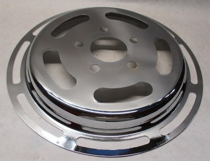 Harley Chrome Slotted Belt Drive Pully Insert Big Twins w/ OEM 70T pul