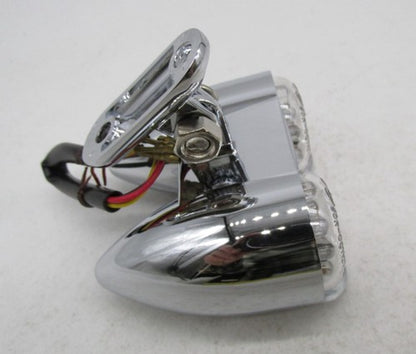 V-Twin Universal Motorcycle Harley Chrome Hi-Glide Amber Dual LED Ligh