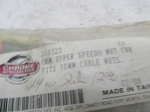 Harley Chrome Upper Speedometer Speedo Cable 16MM Nut Mounting Cover 3