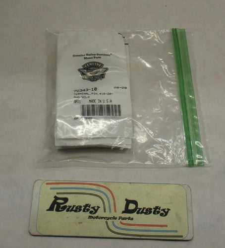 Lot of (8) Harley Davidson Genuine NOS Pin Terminals #16-20-AWG Gold 7