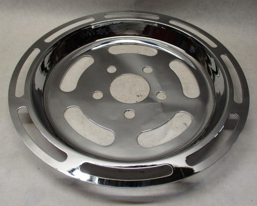 Harley Chrome Slotted Belt Drive Pully Insert Big Twins w/ OEM 70T pul
