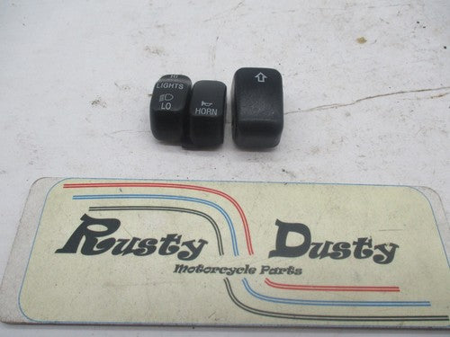 Lot of 3 Harley Davidson Handlebar Switch Assembly Buttons Black