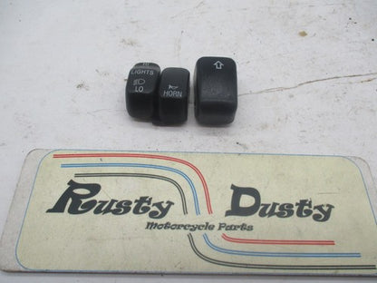 Lot of 3 Harley Davidson Handlebar Switch Assembly Buttons Black