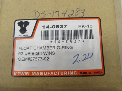 Lot of 4 Harley 92-Up Carburetor Float Bowl Chamber O-Rings 14-0937 27