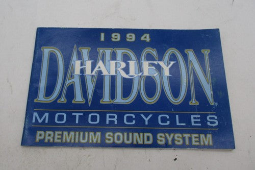 Harley Davidson Genuine 1994 Motorcycle Premium Sound System Manual 99