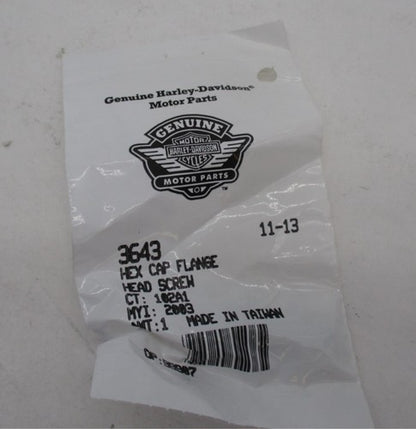 Harley Davidson Hex Cap Flange Head Screw 3643