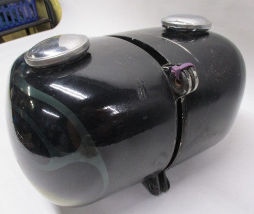 Custom Painted Fiber Glass Dual Gas Tank Dragon Flames Ying/Yang Chopp