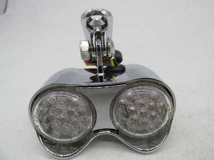 V-Twin Universal Motorcycle Harley Chrome Hi-Glide Amber Dual LED Ligh