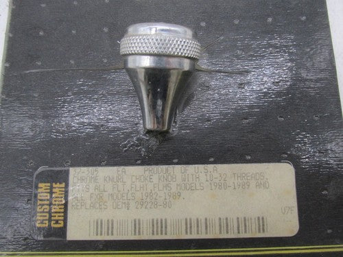 Harley Custom Chrome FLT Knurled Choke Knob with 10-32 Threads 37-305