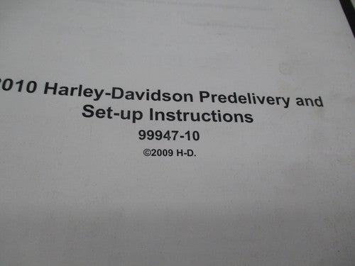 Harley Davidson 2010 Pre Delivery and Set up Instruction in Binder 999