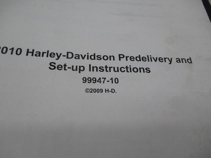 Harley Davidson 2010 Pre Delivery and Set up Instruction in Binder 999