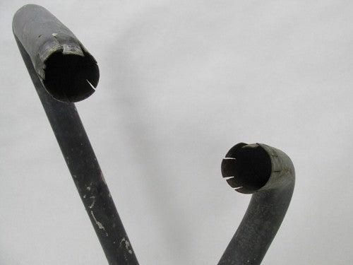 Vintage Triumph BSA British Motorcycle Black 2-into-1 Exhaust w/ Heade