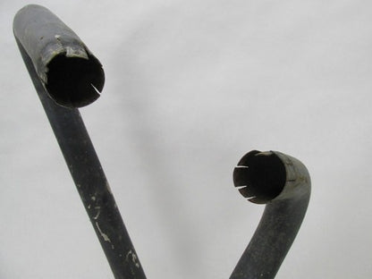 Vintage Triumph BSA British Motorcycle Black 2-into-1 Exhaust w/ Heade