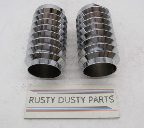 Pair of Harley Retro Vintage Look Touring 55MM Chrome Fork Covers Gait
