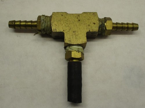 Harley Brass 3 Way T Piece Joiner Fuel Hose Tee Connector Air Water Ga