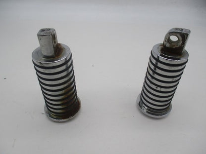 Pair of Harley Davidson Chrome Round Rubber Ribbed Foot Pegs Highway P