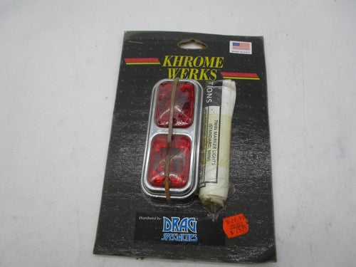 Harley Davidson Khrome Werks Baron Mini Twin Red Marker Light Kit DS-2
