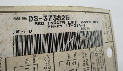 Harley K-Four Switches Red Indicator Light w/ Chrome Bezel DS-373825 1