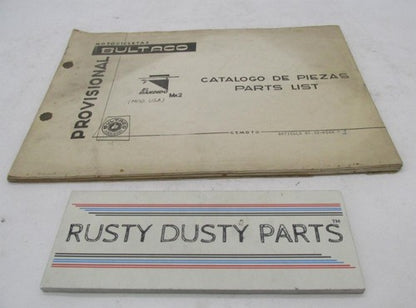 Bultaco Provisional 1970 Mk2 El Bandido Motorcycle Catalog Parts List