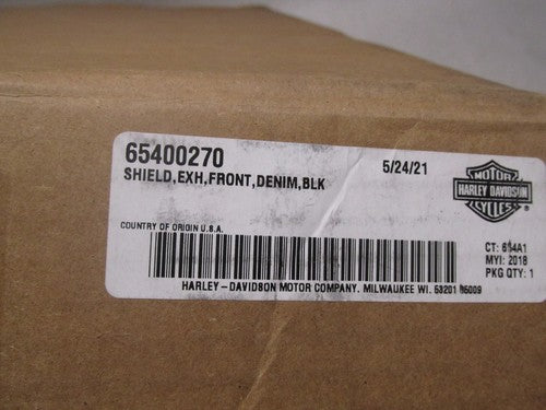 Harley Davidson Genuine NOS Black Exhaust Header Front Heat Shield 654