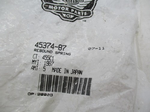 Harley Davidson Genuine NOS OEM Rebound Spring 45374-87 Pack of 3