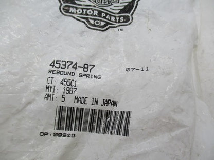 Harley Davidson Genuine NOS OEM Rebound Spring 45374-87 Pack of 3