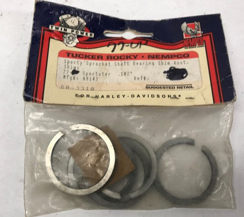 Twin Power Sportster Sprocket 77+ Shaft Bearing Shims .102"