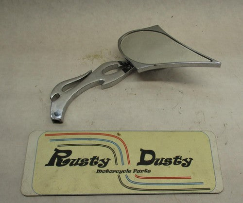 Right Side Custom Flame Chopper Mirror Chrome Harley