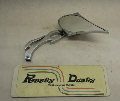 Right Side Custom Flame Chopper Mirror Chrome Harley