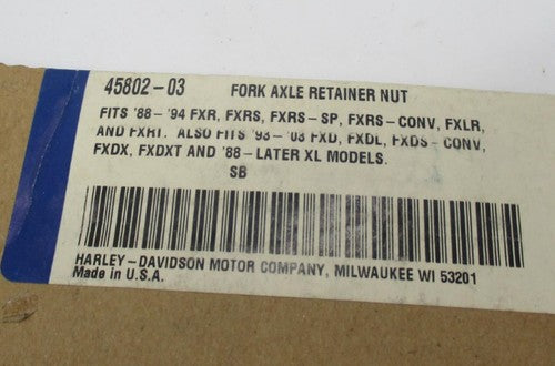 Harley Davidson Genuine NOS Front Axle Retainer 45802-03 88 - '94 FXR