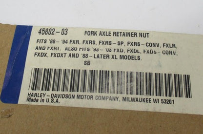 Harley Davidson Genuine NOS Front Axle Retainer 45802-03 88 - '94 FXR