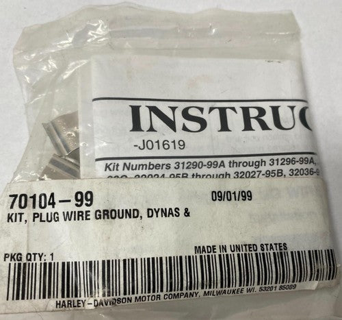 Harley Davidson Genuine Plug Wire Ground Kit Dynas 70104-99