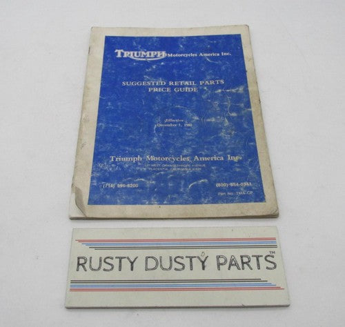 Triumph Original Factory 1980 SRP Suggested Retail Parts Price Guide Book TMA-CP