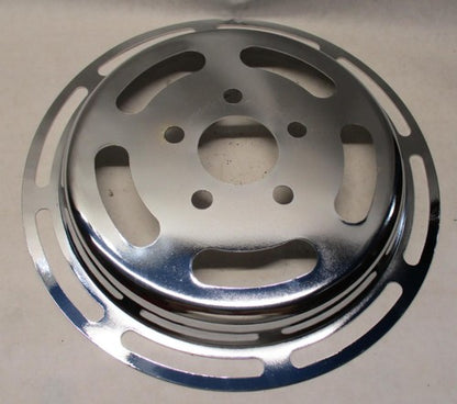 Harley Chrome Slotted Belt Drive Pully Insert Big Twins w/ OEM 70T pul