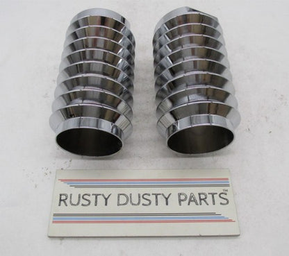 Pair of Harley Retro Vintage Look Touring 55MM Chrome Fork Covers Gait