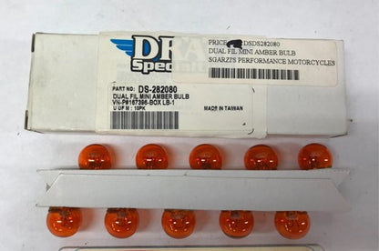 Pack of 10 Dual Filament Mini Amber Bulbs 16396 DS-282080 Harley