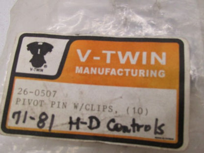 Lot of 7 Harley V-Twin 71-81 Hand Controls Lever Pivot Pin with Clips