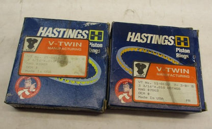 Set of (2) Hastings Piston Ring Sets 3 3/16" x .010" Harley Davidson