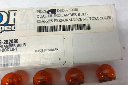 Pack of 10 Dual Filament Mini Amber Bulbs 16396 DS-282080 Harley
