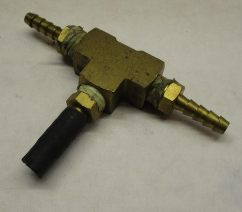 Harley Brass 3 Way T Piece Joiner Fuel Hose Tee Connector Air Water Ga