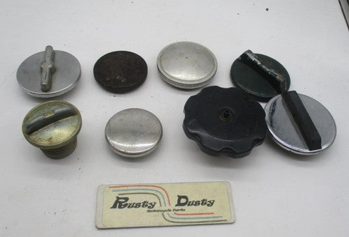Mixed Lot of Vintage Motorcycle Fuel Gas Tank Filler Lids Caps