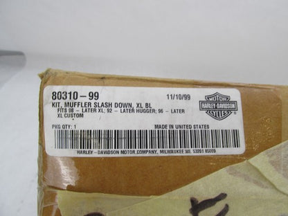 Harley Davidson Genuine NOS XL Sportster Slash Down Cut Black Mufflers